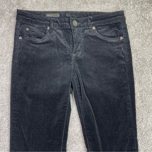 Kut From The Kloth Pants Women's 6 Black Skinny Micro Corduroy Mid-Rise Stretch - Picture 2 of 14